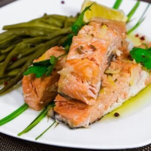 Keptos lašišos receptas su sūriu