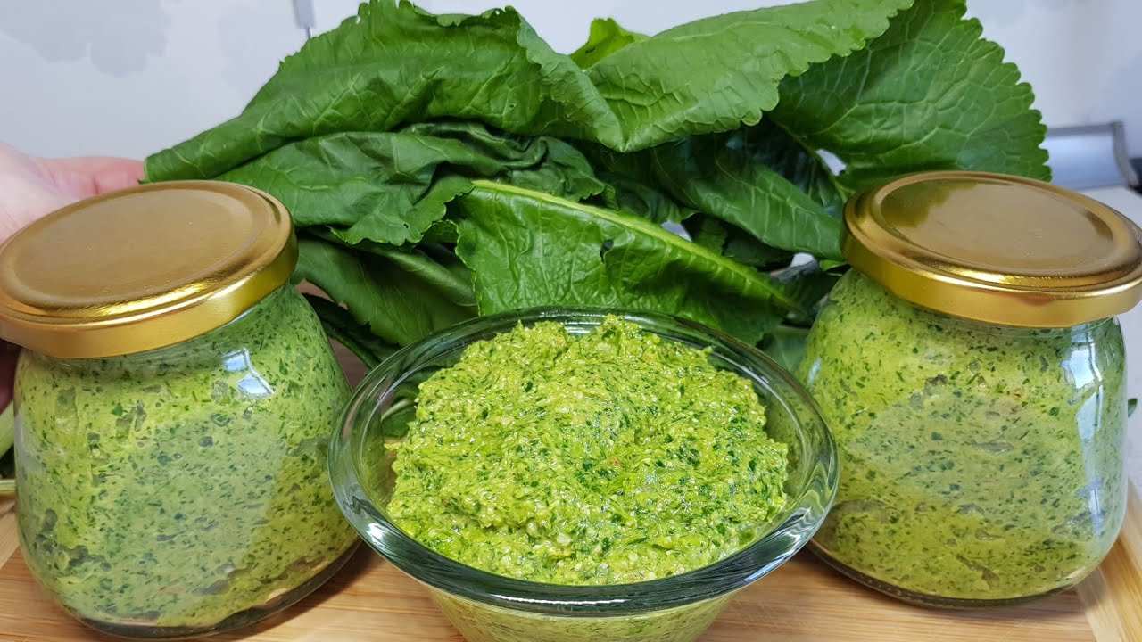 Paruošta kvapni krienų lapų užtepėlė