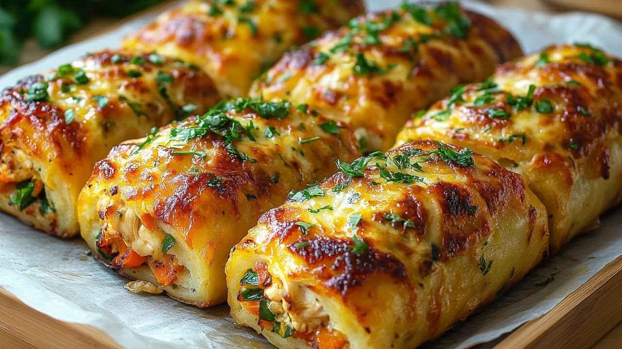 Bulvių suktinukai su vištiena – traškus ir sotus užkandis Paruošti bulvių suktinukai su vištiena